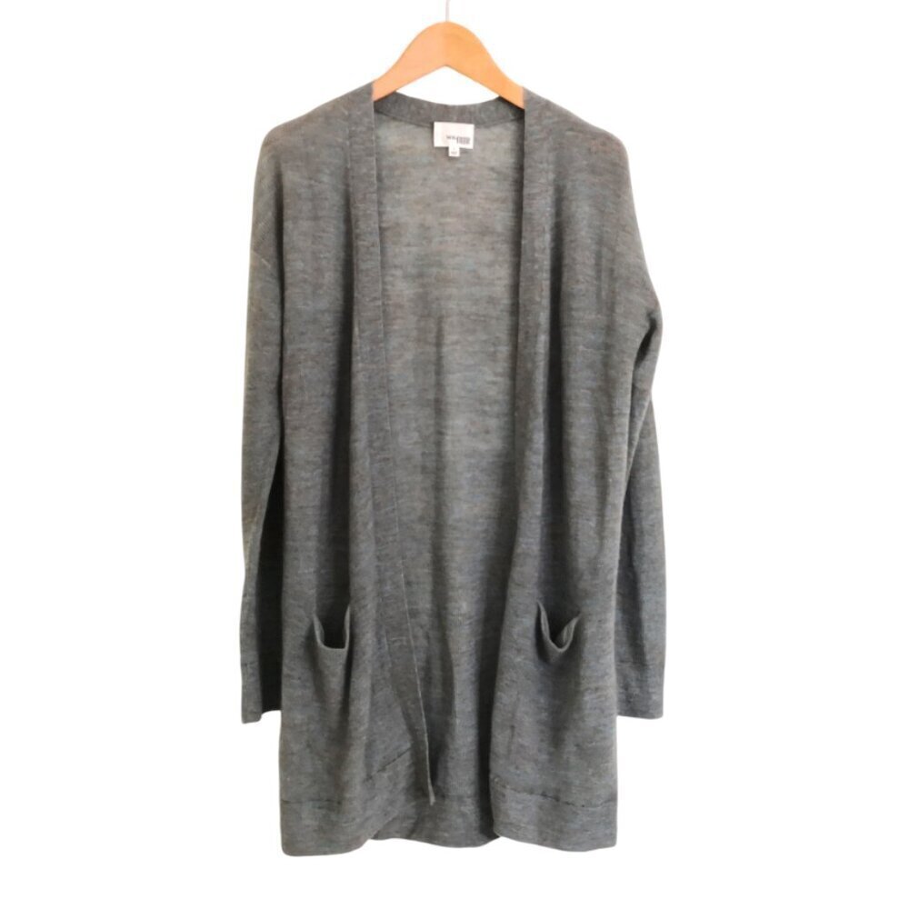 New Wilfred Free Wool Mohair Blend Duster Cardigan Forest Green Tweed Size S